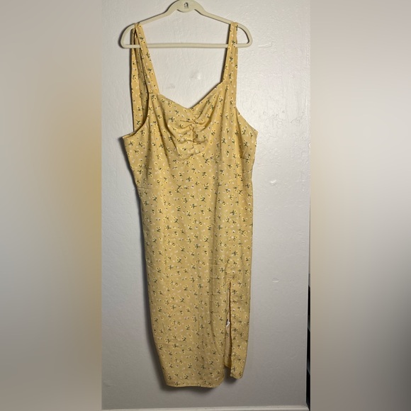 SHEIN Gold Cowl Neck Sleeveless Slip Midi Dress - Picture 1 of 6